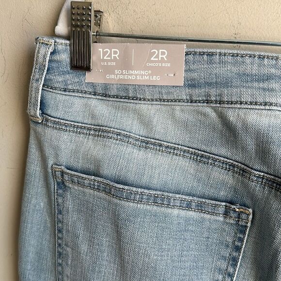 Chico’s So slimming Girlfriend Ankle Jeans 2R=12-14 - Picture 5 of 7